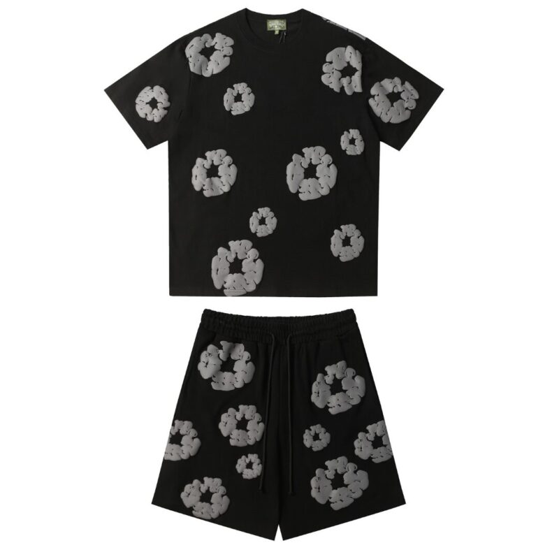 Denim Trs Black Grey Short set