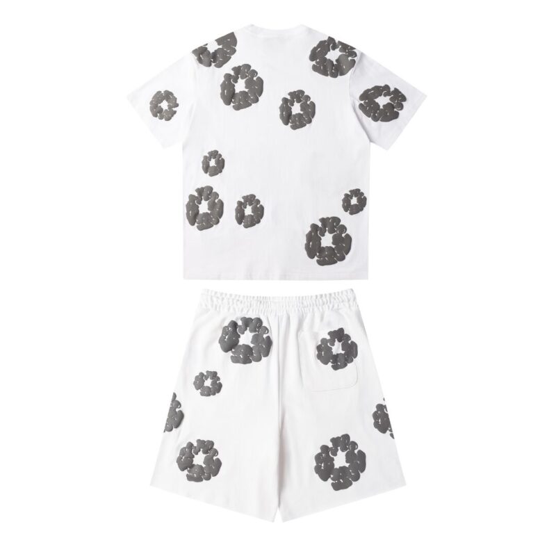 Denim Trs White Grey Short set - Image 2