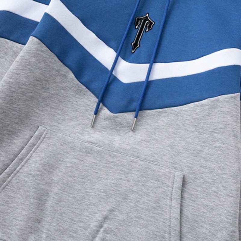 V-Stripe Hooded Blue Tracksuit - Image 5
