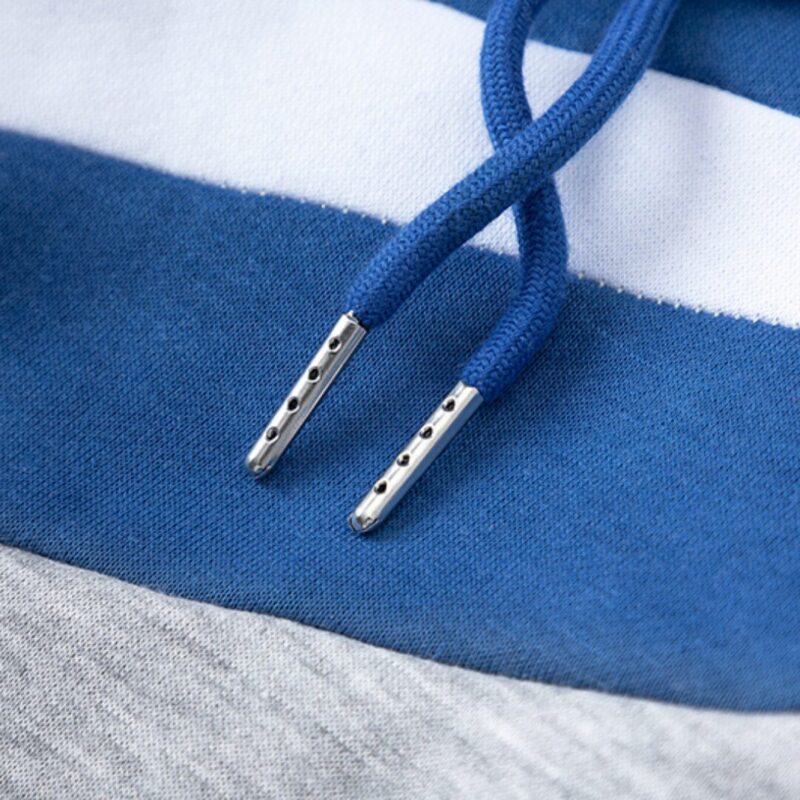 V-Stripe Hooded Blue Tracksuit - Image 6