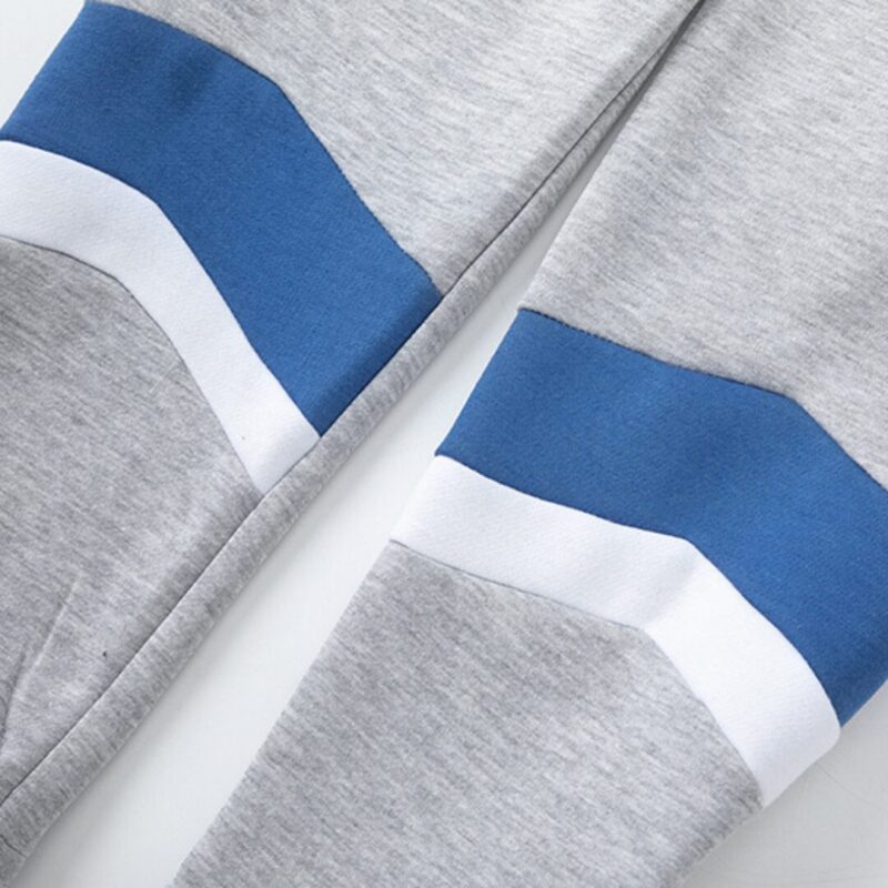 V-Stripe Hooded Blue Tracksuit - Image 9