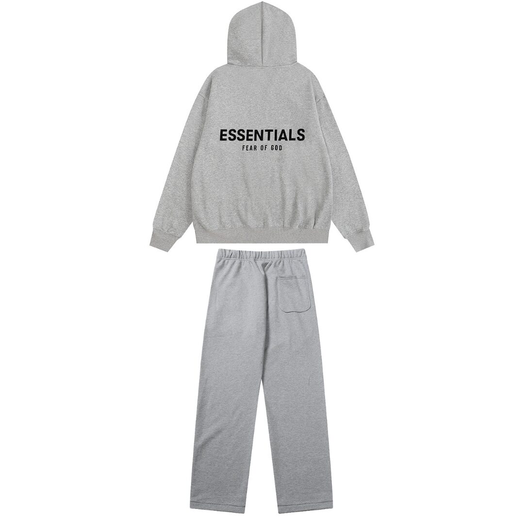 ESSENTIALS RELAXED GREY TRACKSUIT - Image 2