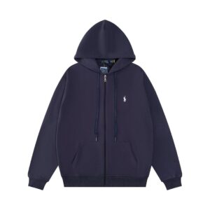 Polo Navy Zip Hoodie