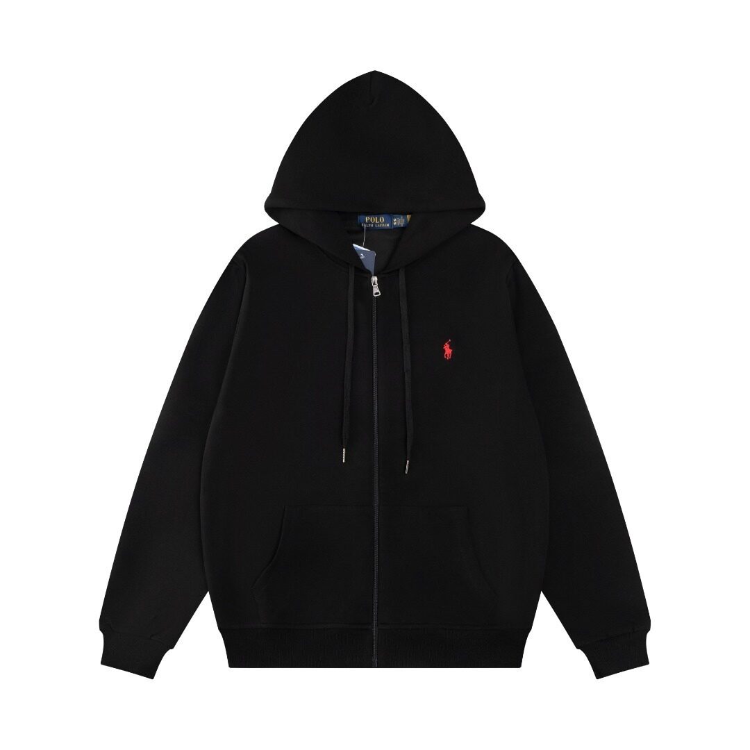 Polo Black Zip Hoodie