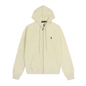 Polo Beige Zip Hoodie