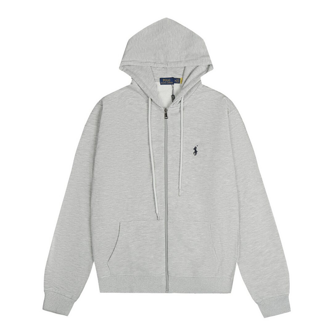 POLO GREY ZIP HOODIE