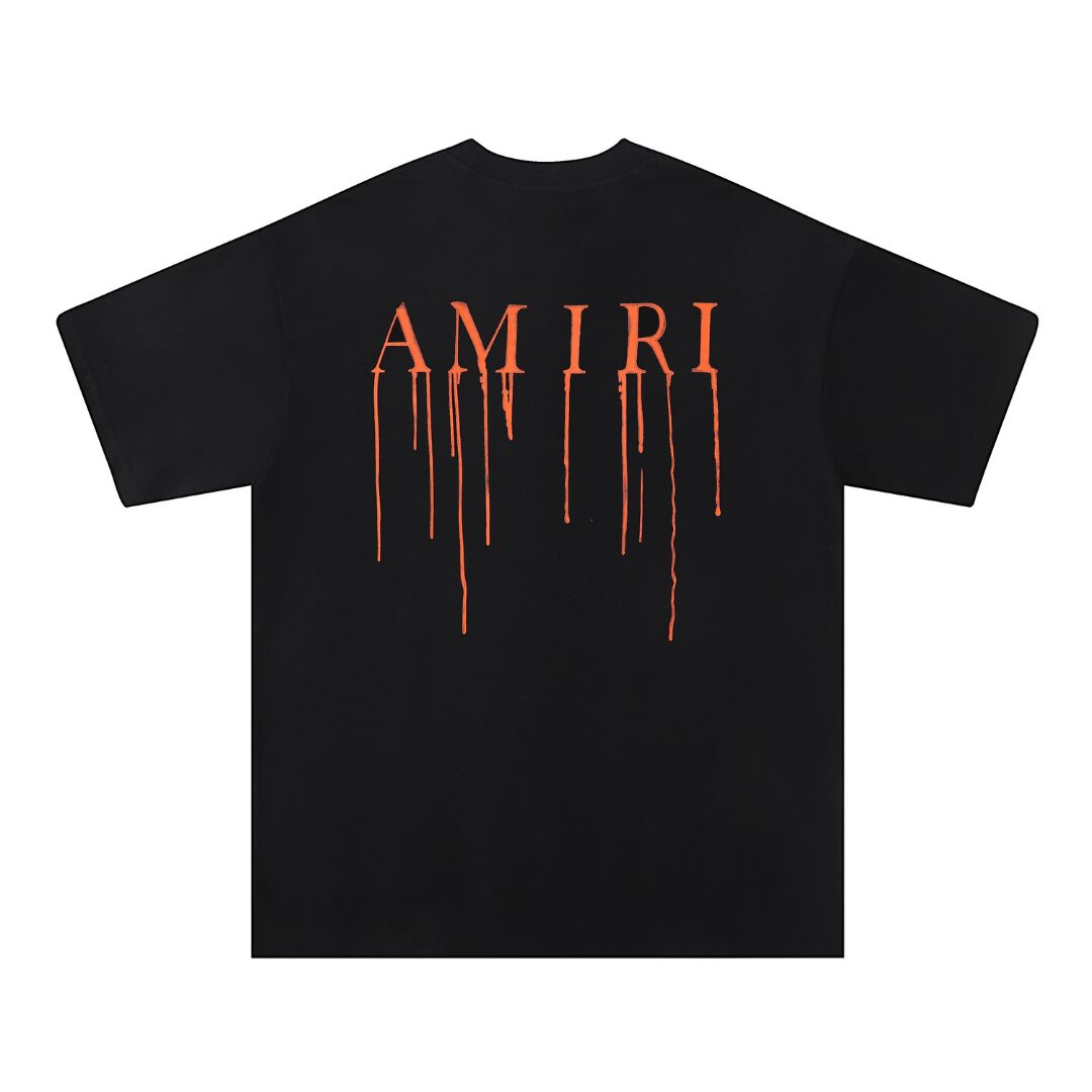 Amr Paint Drip AM Black T-shirt - Image 2